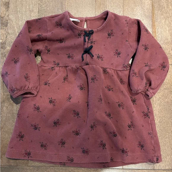 Zara Other - Zara Burgundy Floral Knit Dress